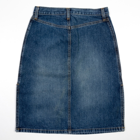 Abercrombie & Fitch Denim Skirt 2% Stretch Side Slits Y2K pockets preppy - Picture 2 of 5